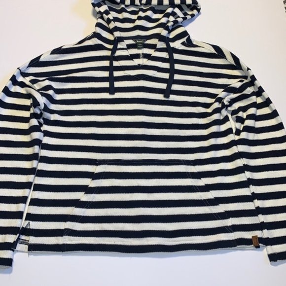 Roots Canada Blue and White Striped Hoodie - Women’s Size Medium - Picture 4 of 8